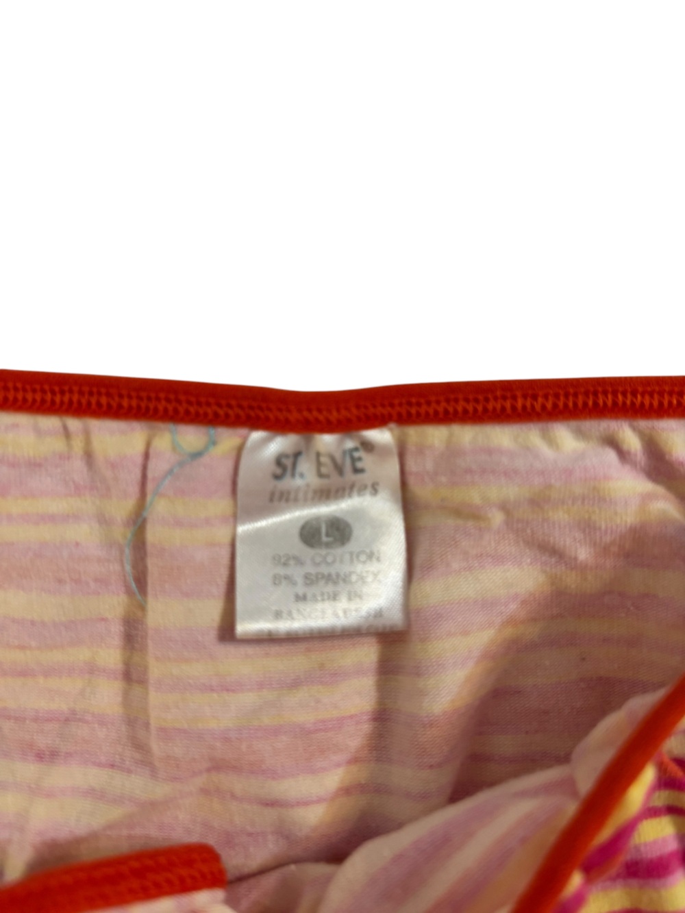 Vintage Y2K St. Eve Striped Bikini Panties Size Large Pink Orange Retro - Picture 3 of 6